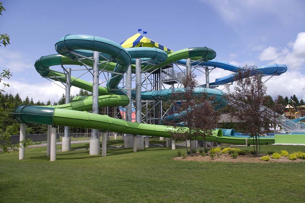 Giant Water Slide AquaTube - Calypso Waterpark, ON, Canada