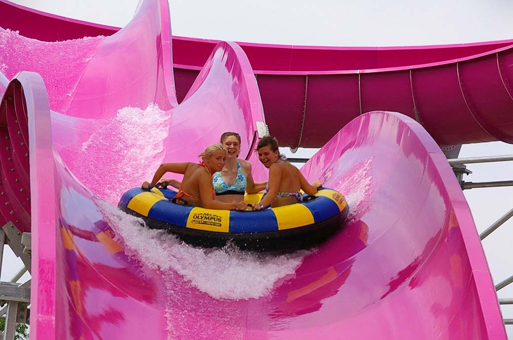 Family Raft Ride - Mt Olympus Waterpark, Wisconsin Dells, WI, USA