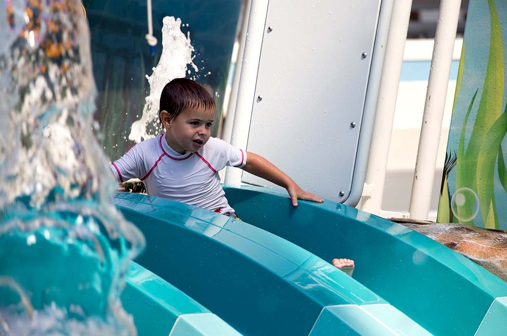 Mini Multi-Lane Water Slide for Kids - Camelback Lodge and Aquatopia Indoor Waterpark, PA, USA