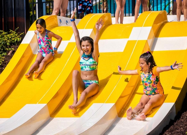 Mini Multi Lane Water Slide for Kids at Island H20 Live, Kissimmee, USA