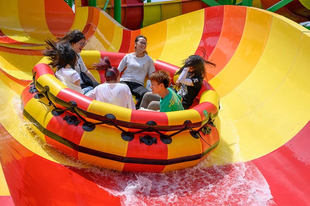 Having fun at the best Spinning Rapids Ride - Water Ride by WhiteWater West - Sunac Land, Ghuanghou, China