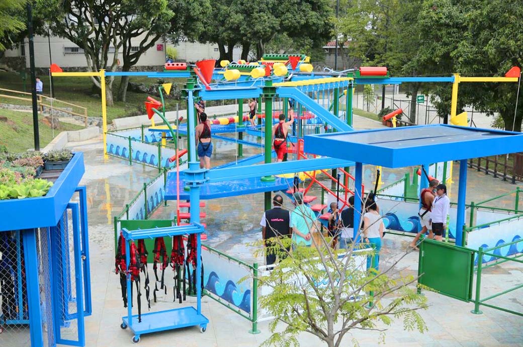 AquaCourse Harnessed Water Play Structure Manufacturer Comfama, Medellin, Colombia