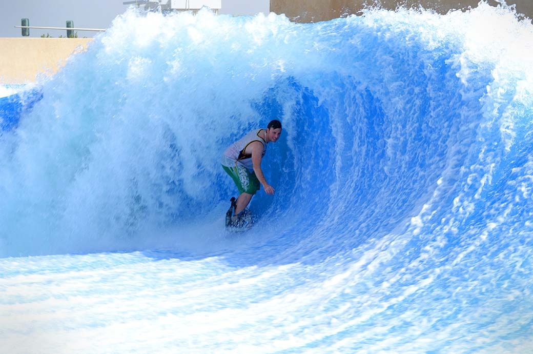 FlowBarrel ten Double Surf Machine FlowRider- Yas Waterworld, Abu Dhabi, United Arab Emirates