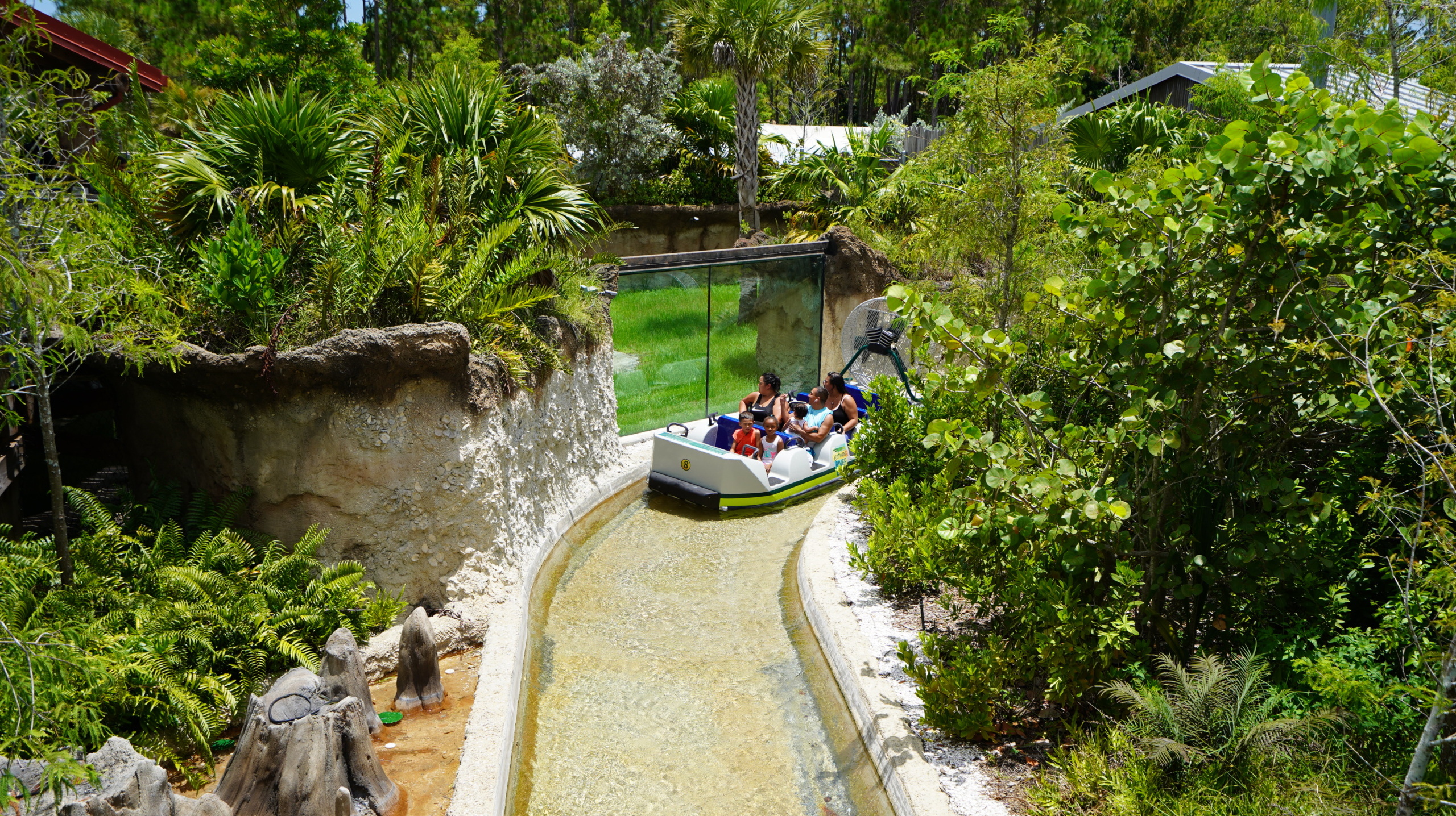 Passengers in water ride boat