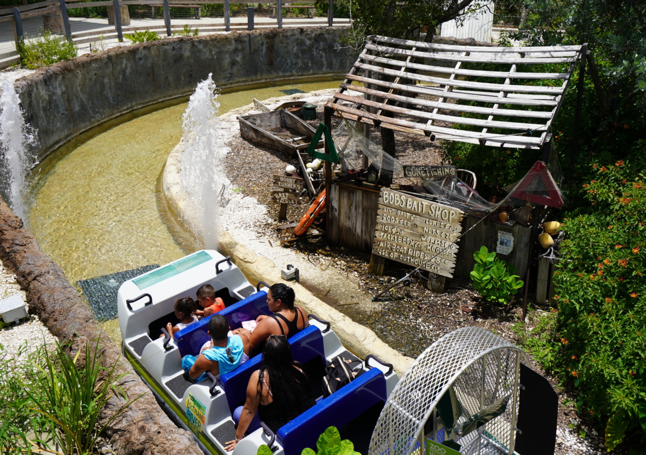 Passengers in water ride boat