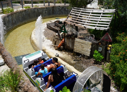 Passengers in water ride boat