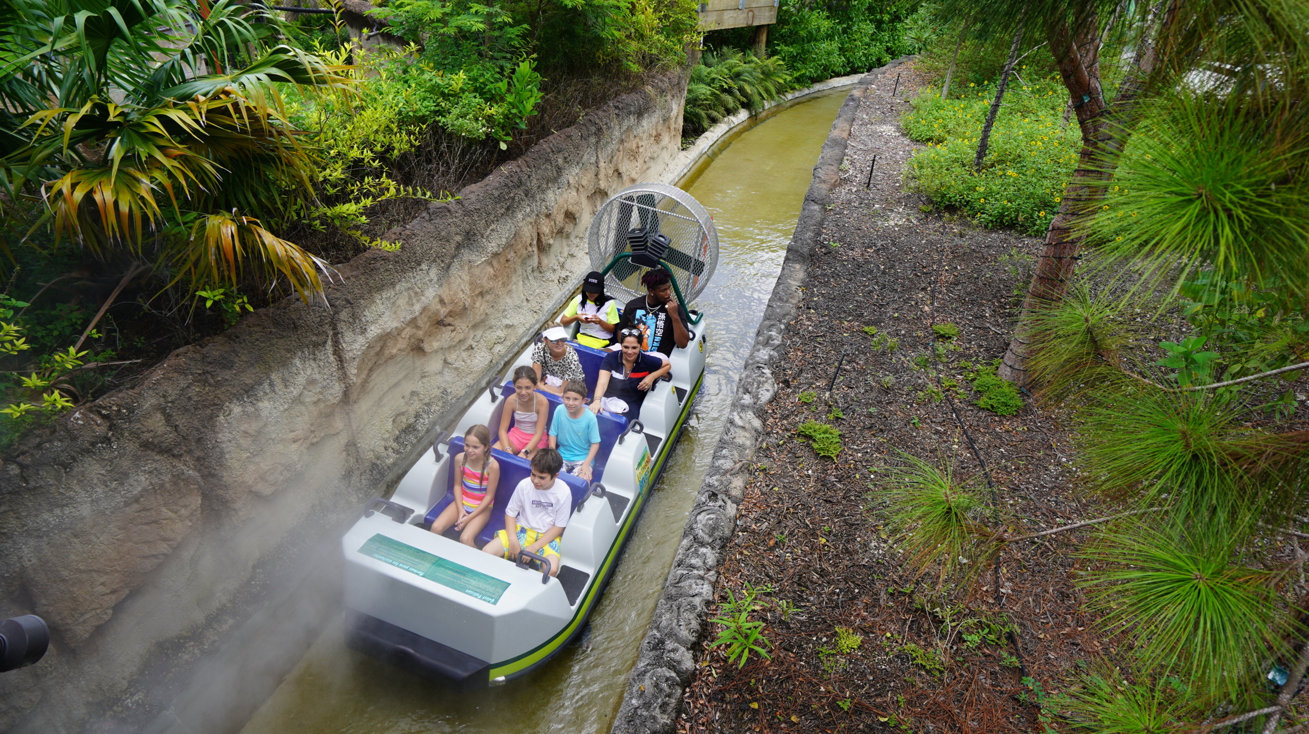 Passengers in water ride boat