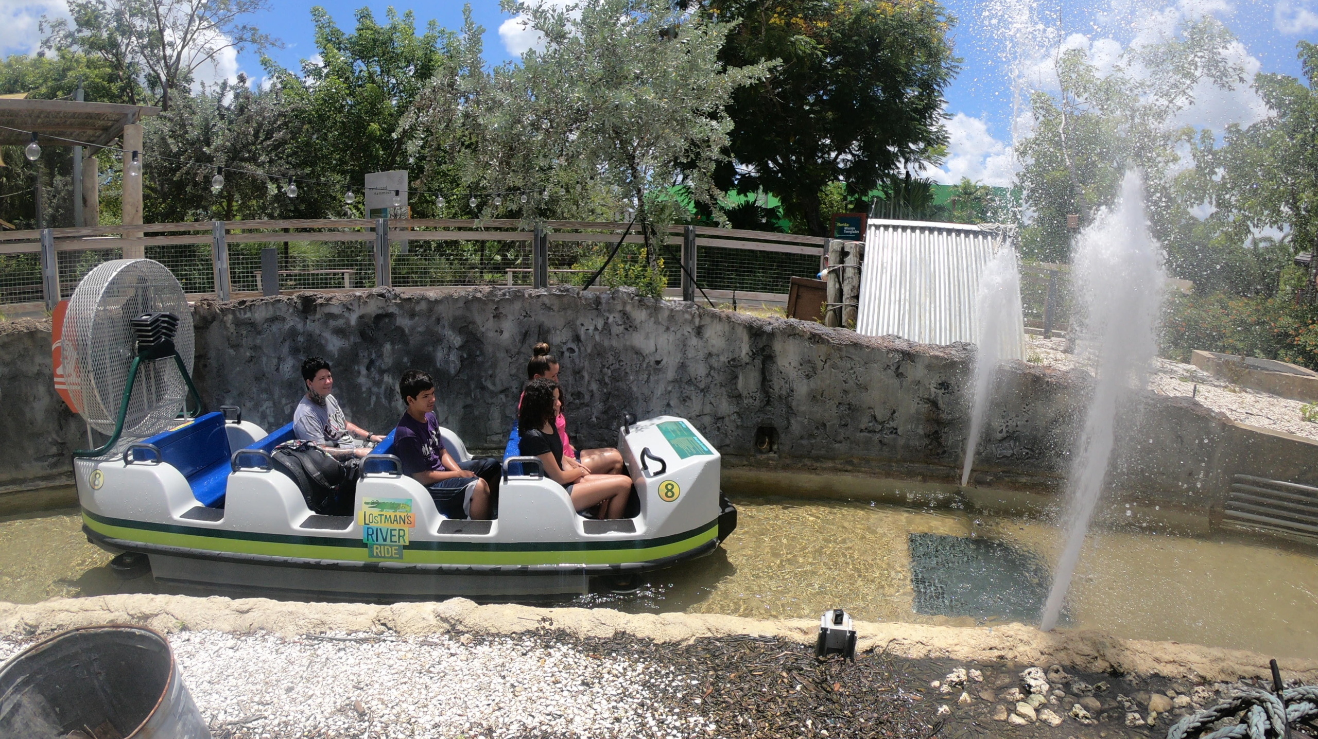 Passengers in water ride boat