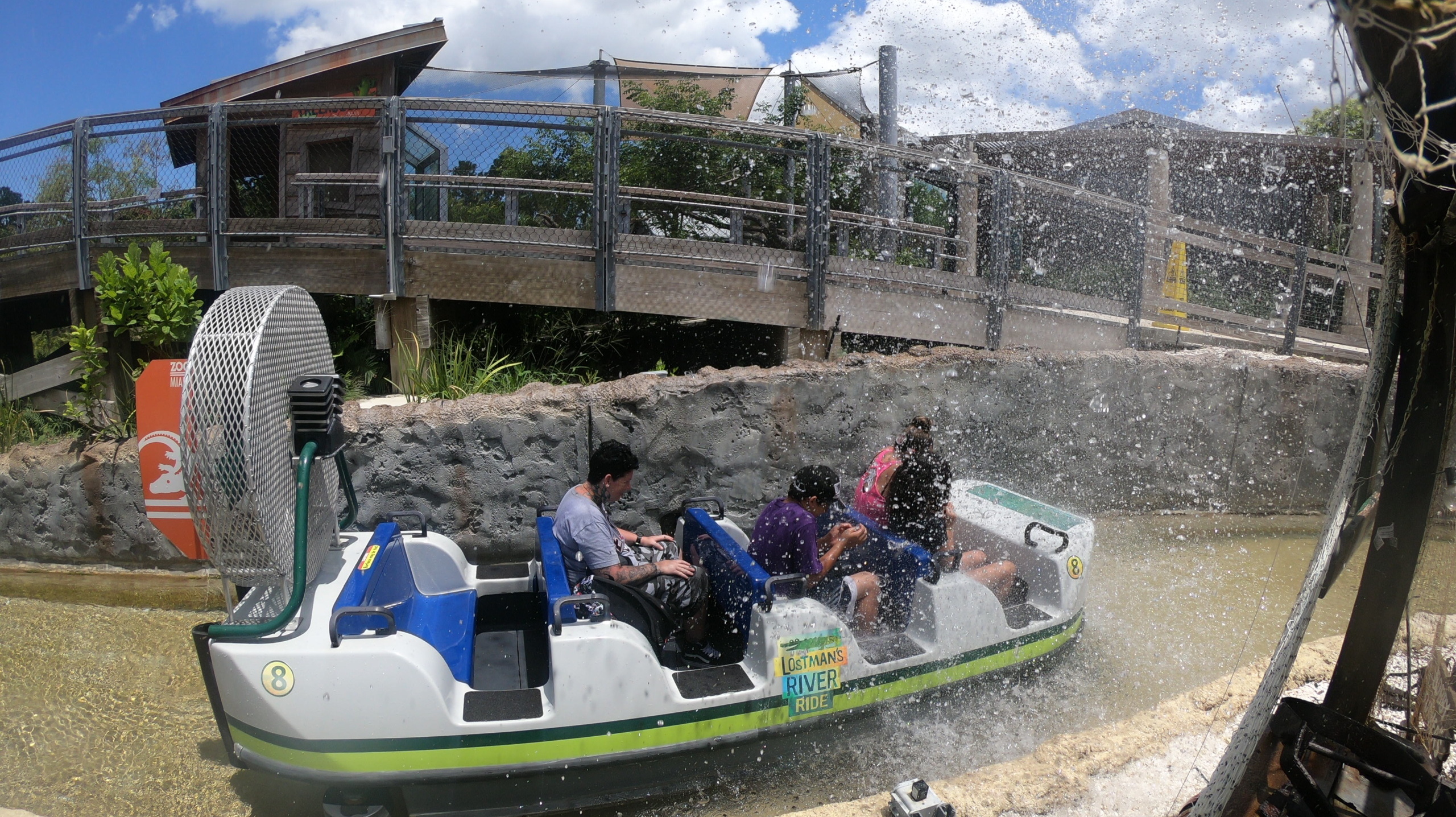 Passengers in water ride boat