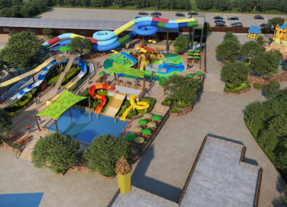 Render of kids' area in a water park