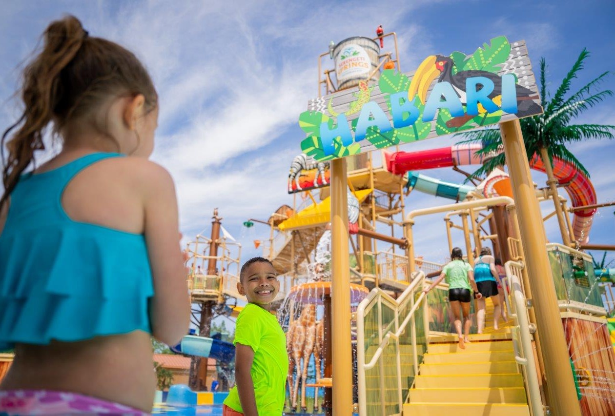 Two children at water park
