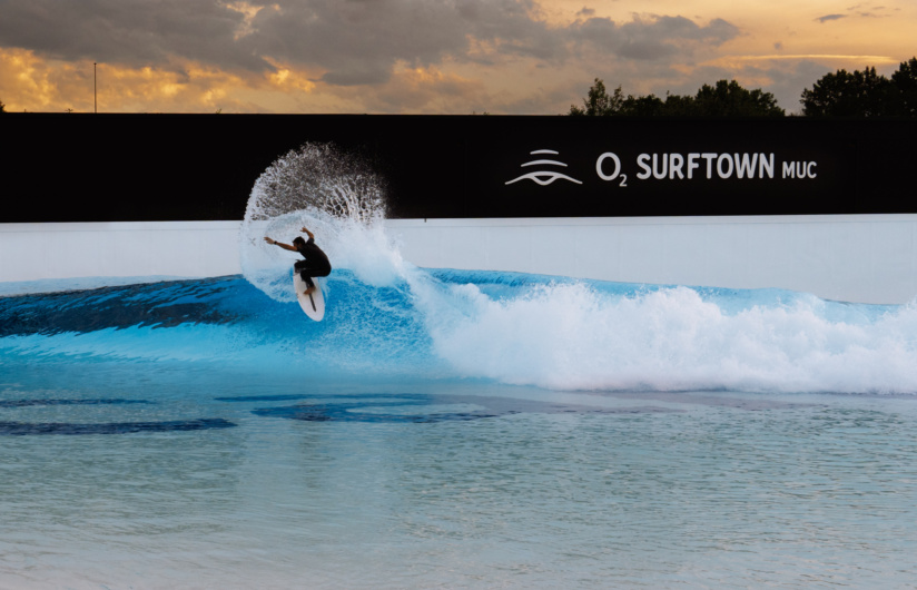 O2 Surftown at golden hour, Munich Germany